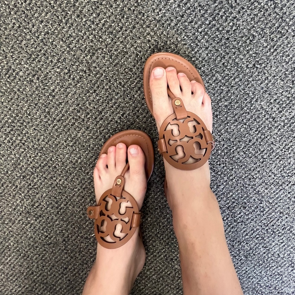 Tory Burch Miller brown leather sandals